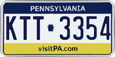 PA license plate KTT3354