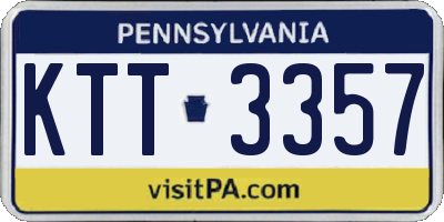 PA license plate KTT3357