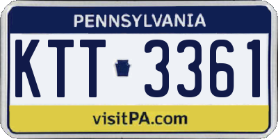 PA license plate KTT3361
