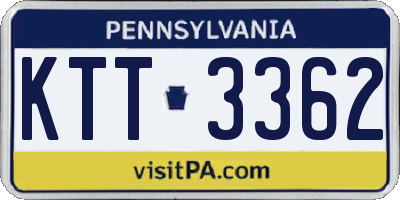 PA license plate KTT3362