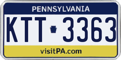 PA license plate KTT3363