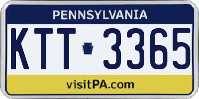 PA license plate KTT3365