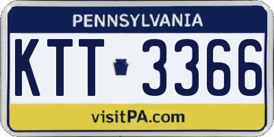 PA license plate KTT3366