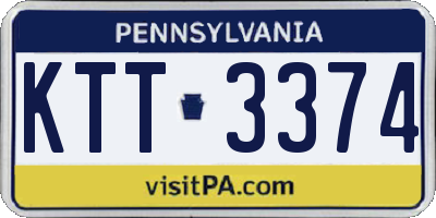 PA license plate KTT3374