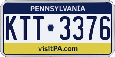 PA license plate KTT3376