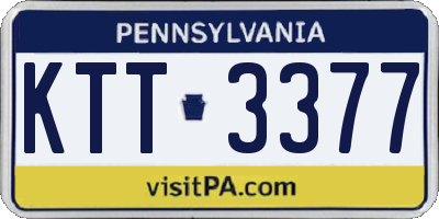 PA license plate KTT3377