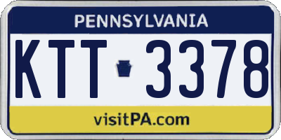 PA license plate KTT3378