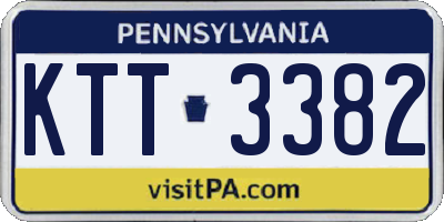 PA license plate KTT3382