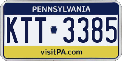 PA license plate KTT3385
