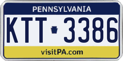 PA license plate KTT3386