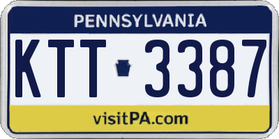 PA license plate KTT3387