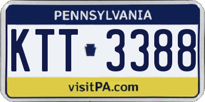 PA license plate KTT3388