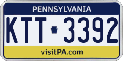 PA license plate KTT3392