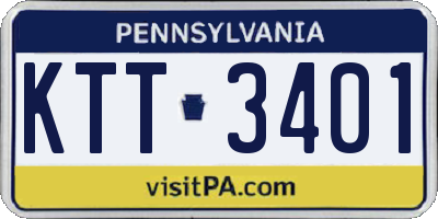 PA license plate KTT3401