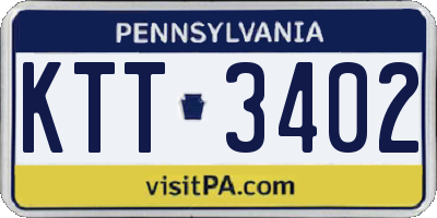 PA license plate KTT3402