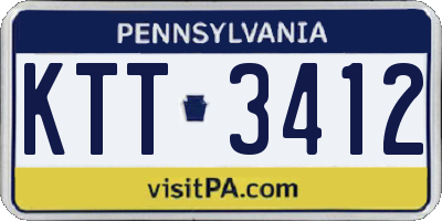 PA license plate KTT3412
