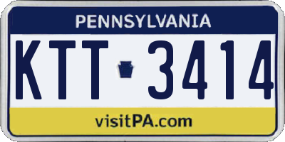PA license plate KTT3414