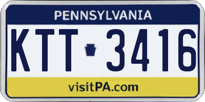 PA license plate KTT3416