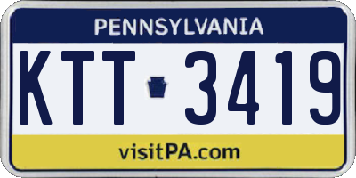 PA license plate KTT3419