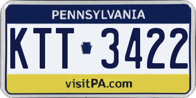 PA license plate KTT3422