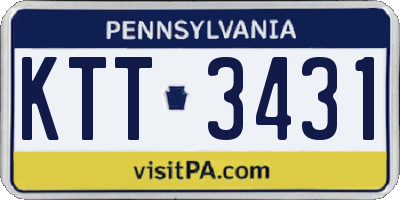 PA license plate KTT3431