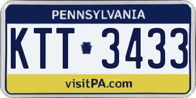 PA license plate KTT3433