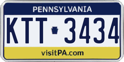 PA license plate KTT3434