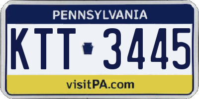 PA license plate KTT3445