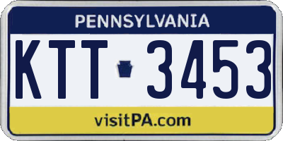 PA license plate KTT3453