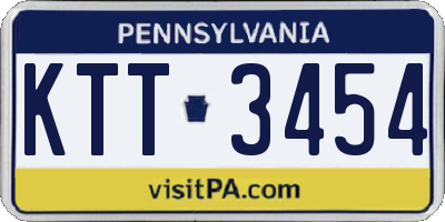 PA license plate KTT3454