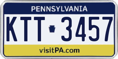 PA license plate KTT3457