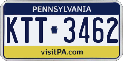 PA license plate KTT3462