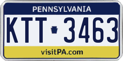 PA license plate KTT3463