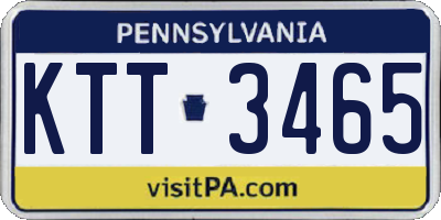 PA license plate KTT3465