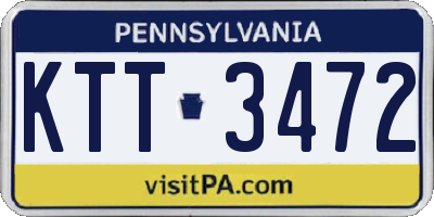 PA license plate KTT3472