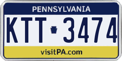 PA license plate KTT3474