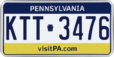 PA license plate KTT3476