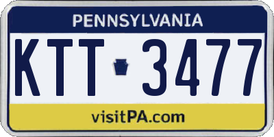 PA license plate KTT3477