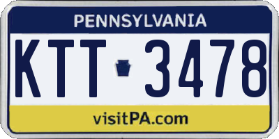 PA license plate KTT3478