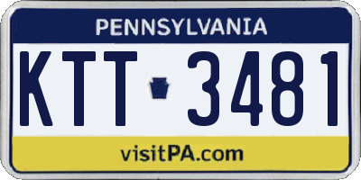 PA license plate KTT3481
