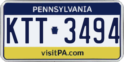 PA license plate KTT3494