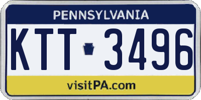 PA license plate KTT3496