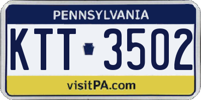 PA license plate KTT3502