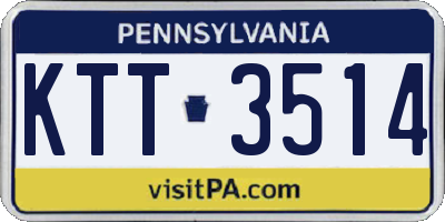 PA license plate KTT3514