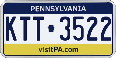 PA license plate KTT3522