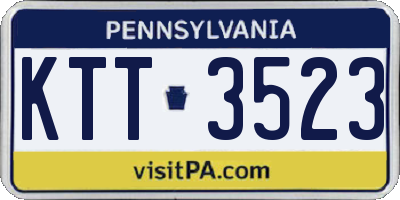 PA license plate KTT3523
