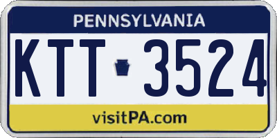 PA license plate KTT3524