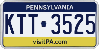 PA license plate KTT3525