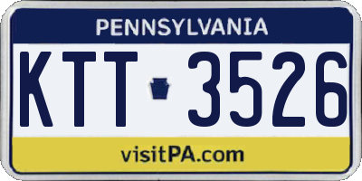 PA license plate KTT3526