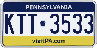 PA license plate KTT3533